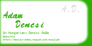 adam dencsi business card
